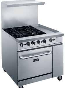 DCR36-4B12GM 36″ Gas Range with Four (4) Open Burners & 12″ Griddle